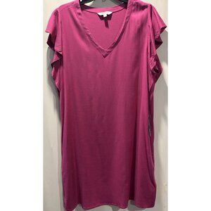 Liverpool Los Angeles Women's Dress Sz L Flutter Sleeve Fushia Size Large NWT